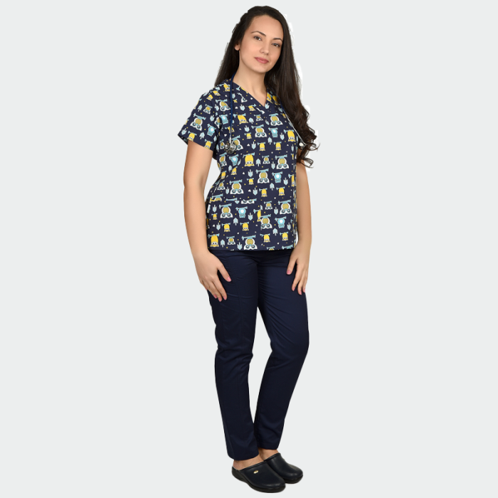 BAMBINA ženska medicinska bluza – Owls - Image 2