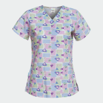 BAMBINA ženska medicinska bluza – Purple hearts / ribbons