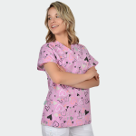 BAMBINA ženska medicinska bluza – Pink hearts - Image 2