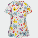 BAMBINA ženska medicinska bluza – Butterflies / flowers