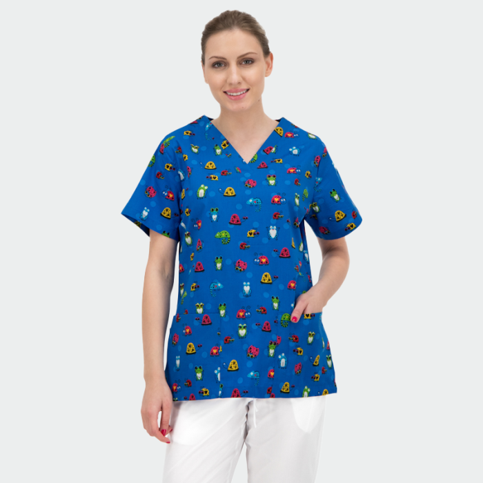 BAMBINA ženska medicinska bluza – Frogs - Image 2