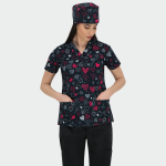 BAMBINA ženska medicinska bluza – Dark hearts - Image 2