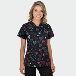 BAMBINA ženska medicinska bluza – Dark hearts - Image 3