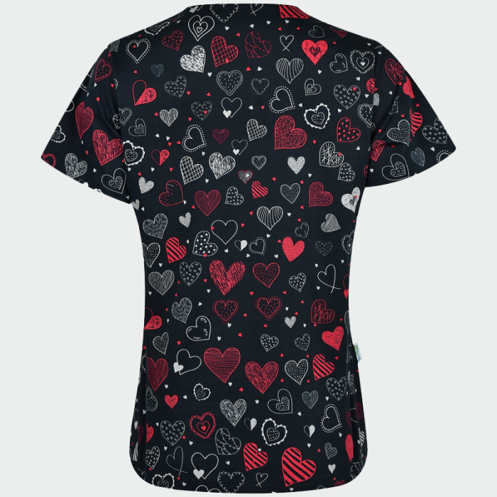 BAMBINA ženska medicinska bluza – Dark hearts - Image 4