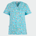 BAMBINA ženska medicinska bluza – Blue teeth