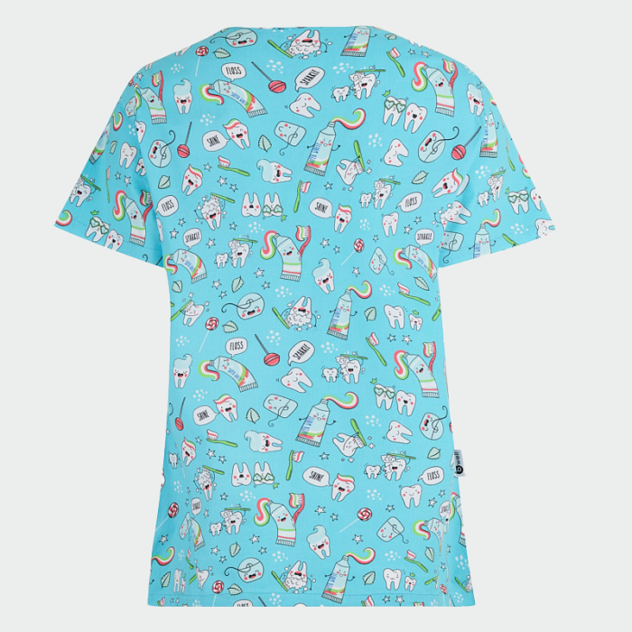 BAMBINA ženska medicinska bluza – Blue teeth - Image 7