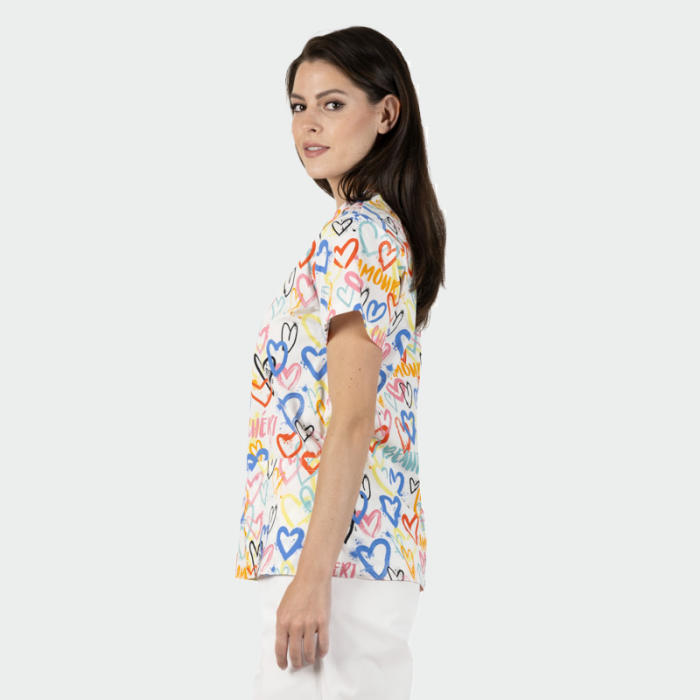 BAMBINA ženska medicinska bluza – Hearts - Image 3