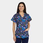 BAMBINA ženska medicinska bluza – Midnight Peacock - Image 3