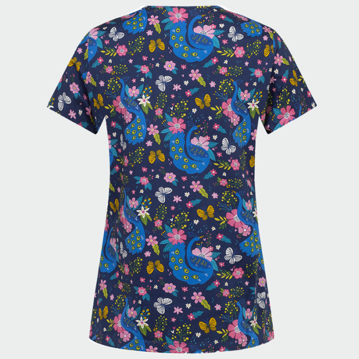 BAMBINA ženska medicinska bluza – Midnight Peacock - Image 2