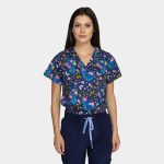BAMBINA ženska medicinska bluza – Midnight Peacock - Image 6