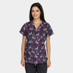 BAMBINA ženska medicinska bluza – Zebra strips - Image 3