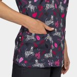 BAMBINA ženska medicinska bluza – Zebra strips - Image 4