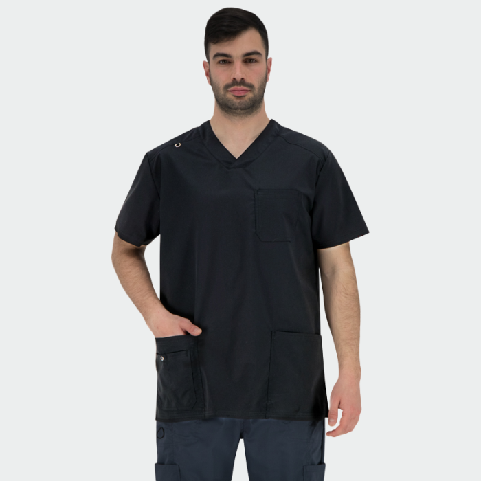 MARCO muška medicinska bluza – Crna - Image 2