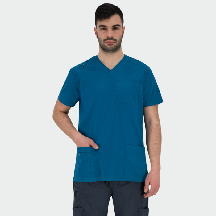 MARCO muška medicinska bluza – Karibsko plava - Image 2