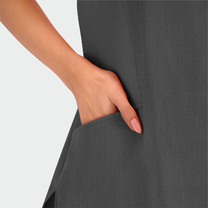 JUSTINA ženska medicinska bluza – Melange siva - Image 4