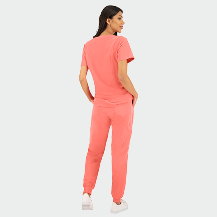 JUSTINA ženska medicinska bluza – Koral - Image 5