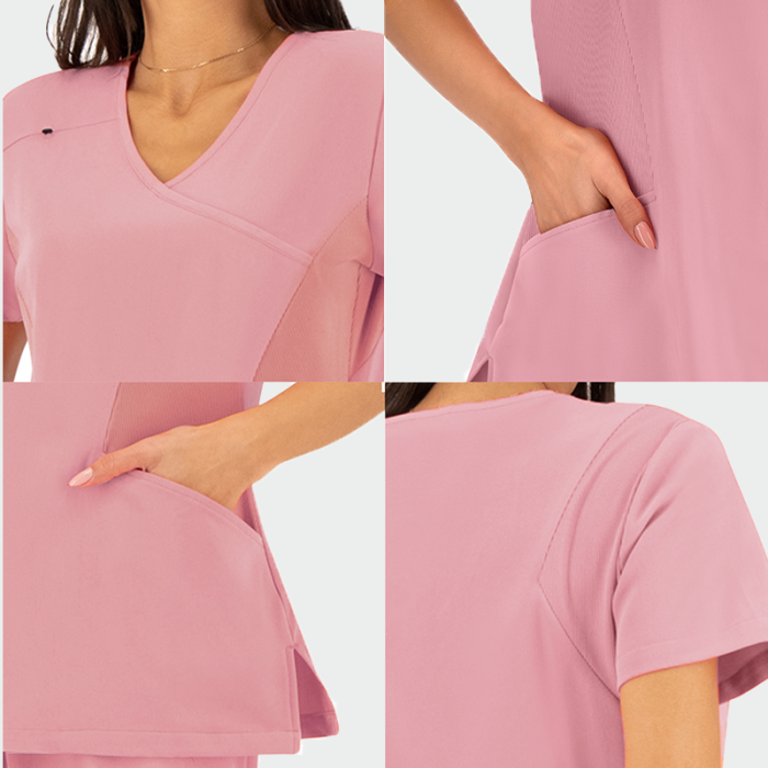 JUSTINA ženska medicinska bluza – Roza - Image 5