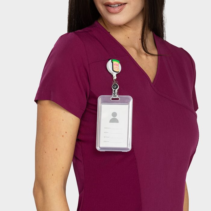 JUSTINA ženska medicinska bluza – Bordo - Image 4