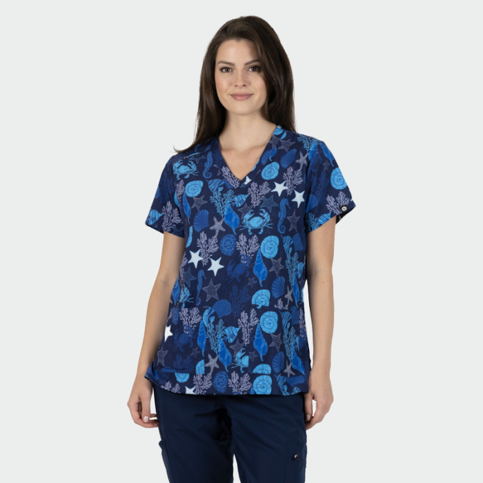 ISABELLA ženska medicinska bluza – Sea Life - Image 2