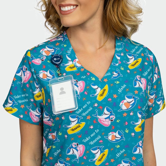 ISABELLA ženska medicinska bluza – Take me to Hawaii - Image 4