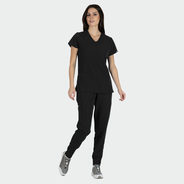 JULIA ženska medicinska bluza – Crna - Image 2