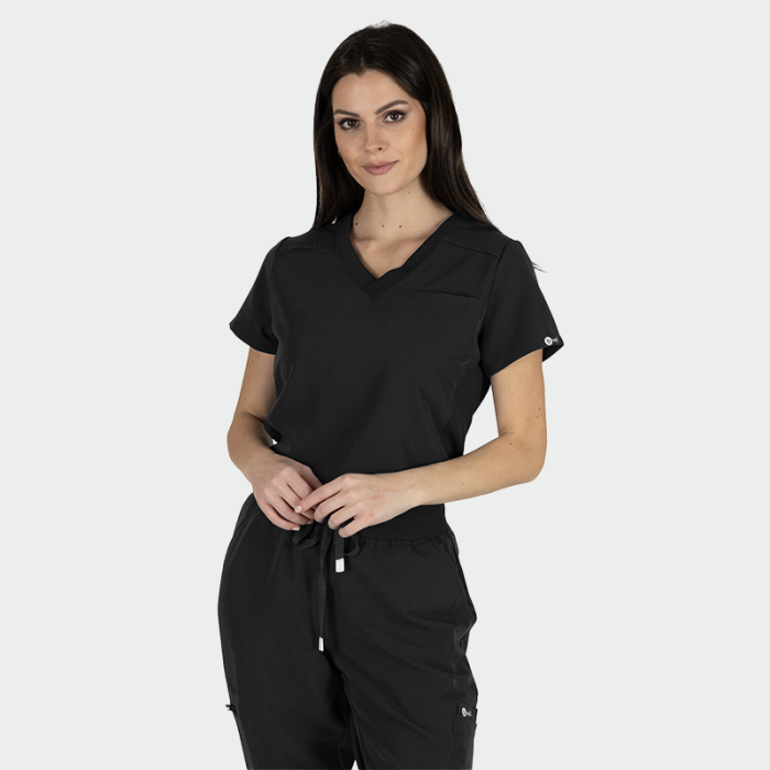 JULIA ženska medicinska bluza – Crna - Image 4