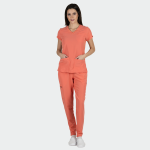 JULIA ženska medicinska bluza – Koral - Image 2