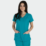 JULIA ženska medicinska bluza – Hir. zelena - Image 3