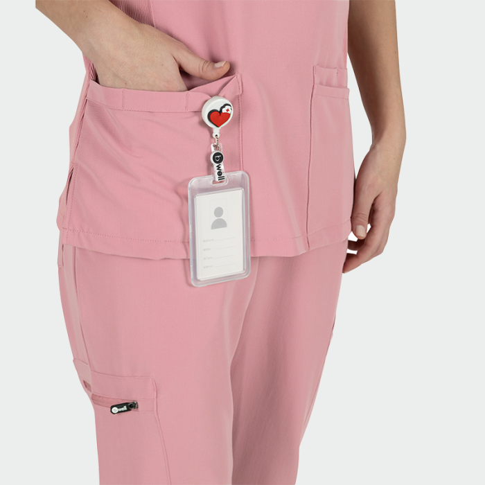JULIA ženska medicinska bluza – Roza - Image 5