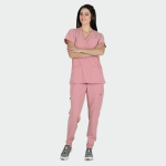 JULIA ženska medicinska bluza – Roza - Image 2