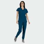 JULIA ženska medicinska bluza – Karibsko plava - Image 2