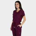 JULIA ženska medicinska bluza – Bordo - Image 3