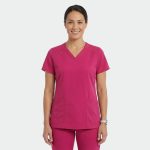 ANGELICA ženska medicinska bluza – Ciklama roza - Image 3