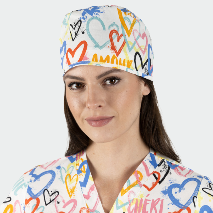 ADRIANA medicinska kapa – Hearts - Image 2