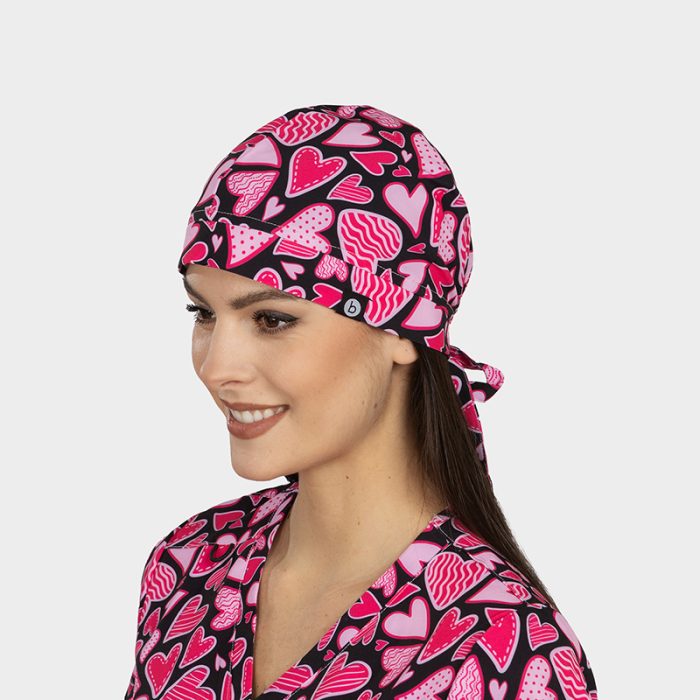 MODENA medicinska kapa – Pink Hearts - Image 2